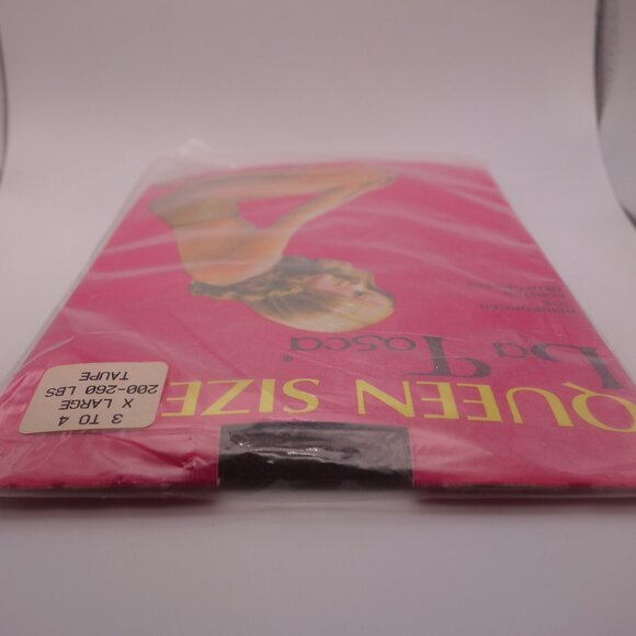 Vintage La Tosca Queen Size Reinforced Toe X LARGE 200-260 lbs. Taupe Panty Hose - Picture 15 of 16